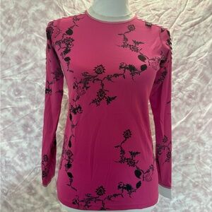 Helly Hansen Hot Pink Long Sleeve Floral Vine Tee